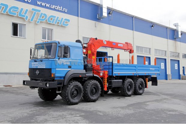 Автомобиль бортовой Урал 532362-70 с краном-манипулятором KANGLIM KS-1256G-II