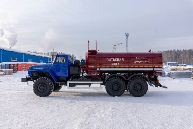 Автоцистерна для воды АЦПТ-10НО УСТ 5453 Урал 4320-1951-60 насос, обогрев