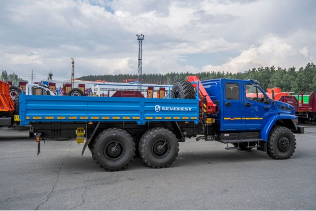 Автомобиль бортовой с КМУ ИМ-55 УСТ 5453 Урал NEXT 4320-72, сдвоенная кабина