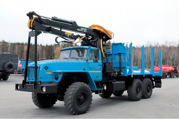 Сортиментовоз Урал УСТ-5453 с ПЛ-97 (ОМТЛ-97)