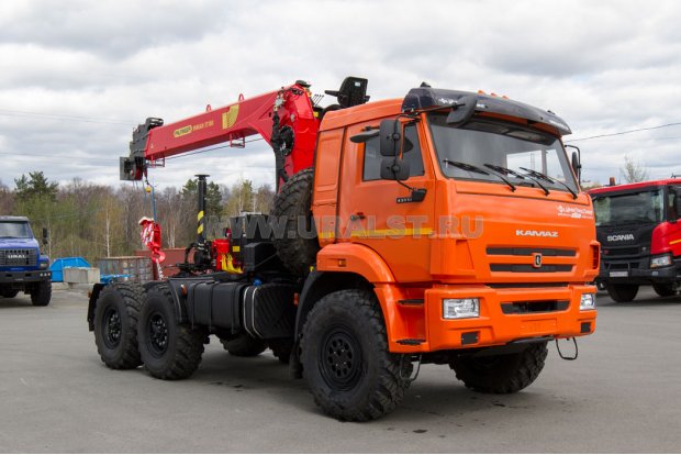 Седельный тягач с КМУ ИТ-150 (тросовый) УСТ 5453 Камаз 43118-50