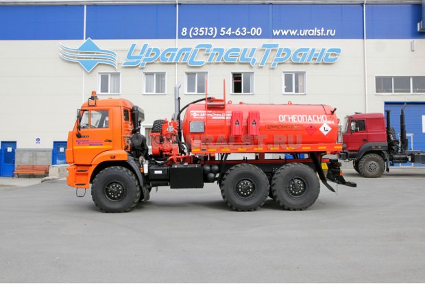 Автоцистерна вакуумная для нефтепродуктов АКН-6,5 ВК-3М УСТ 5453 Камаз 5350-66(D5), доработка под ДОПОГ
