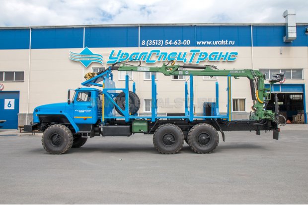 Сортиментовоз УСТ 5453 с манипулятором Атлант-90 Урал 4320-72Е5