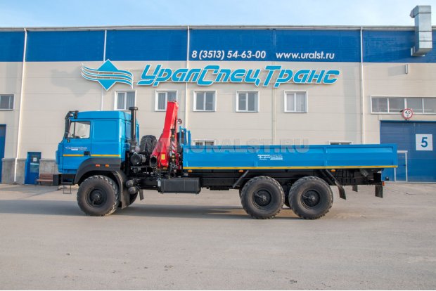 Бортовой с КМУ Fassi F155A.0.22 за кабиной УСТ 5453 Урал 4320-4971-82, сп.м