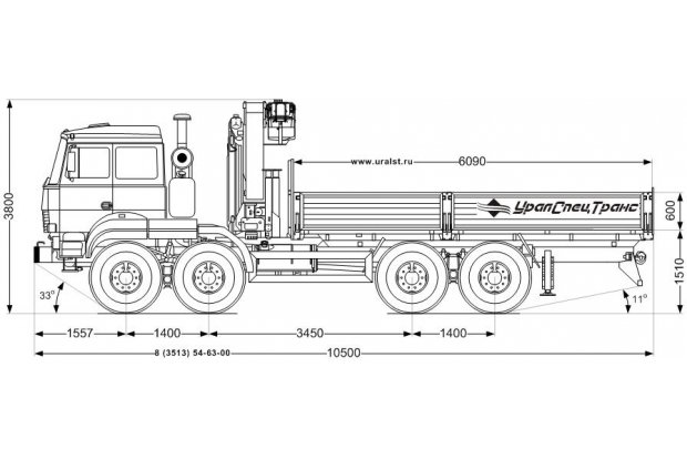 Бортовой с КМУ ИМ-320 УСТ 5453 Урал 532362-1151-70
