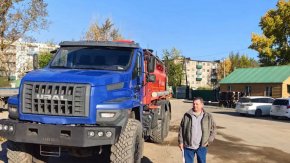 Автотопливозаправщик АТЗ-11-2Б Урал NEXT 4320-72 ДОПОГ, УВЭОС в работе