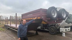 Полуприцеп тяжеловоз ППТН 39-32Д-12УКФ BPW, уголк. трапы, 2Х1С, 1Х1А в работе