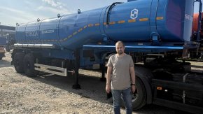 Полуприцеп цистерну ППЦТВ 20Т-21 ПТ рамная, термос в работе