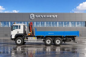 Бортовой автомобиль УСТ 5453 с КМУ ИМ-95 SITRAK C7H 6х6