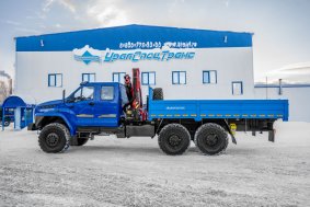 Бортовой с КМУ ИМ-150N УСТ 5453 Урал NEXT 4320-72, сдвоенная кабина