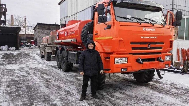 Автотопливозаправщик АТЗ-11Б Камаз 43118 ДОПОГ, УВЭОС + прицеп цистерна ПЦ 8-21в работе