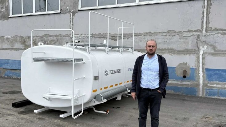 Навеска АЦПТ-8-2НО Камаз 43118-50 насос в работе