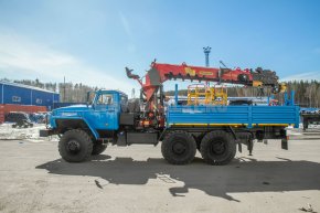 Бортовой автомобиль с КМУ ИТ-200 (тросовый, люлька, бур) УСТ 5453 Урал 5557-60Е5