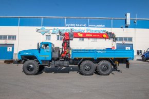 Автомобиль бортовой с КМУ ИТ-150 (тросовый) УСТ 54532Е Урал 4320-60Е5