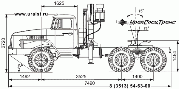 Тягач Урал с КМУ ИМ-150