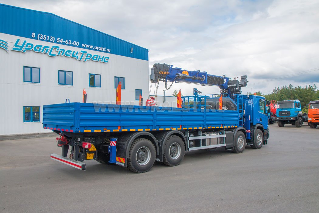 Бортовой автомобиль с КМУ DongYang 2037 Scania 8x4