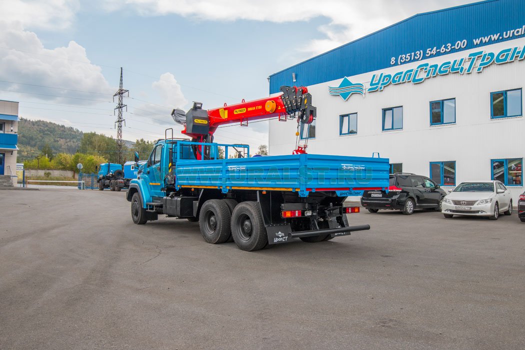 Автомобиль бортовой с КМУ ИТ-150 (тросовый) УСТ 5453V6 Урал NEXT 73945-01