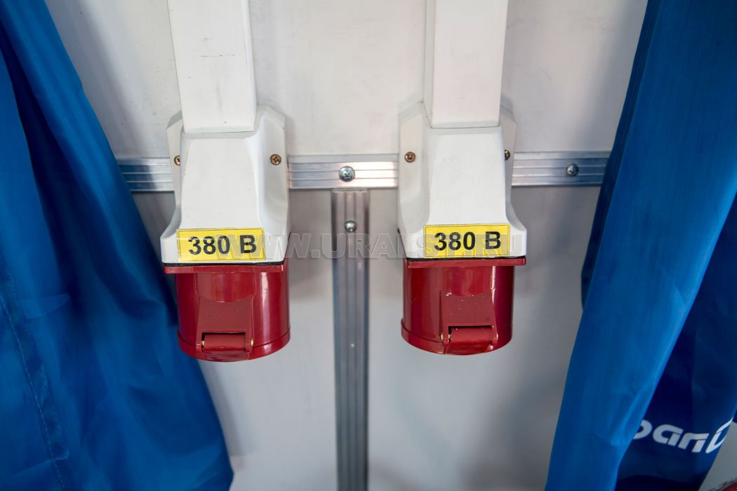 Розетками для подключения потребителей 380V