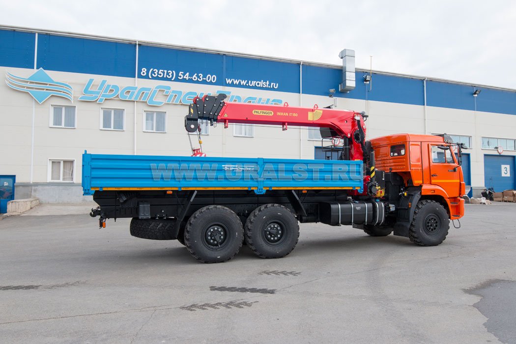 Бортовой автомобиль с КМУ ИТ-150 (тросовый) УСТ 5453 Камаз 43118 сп.м
