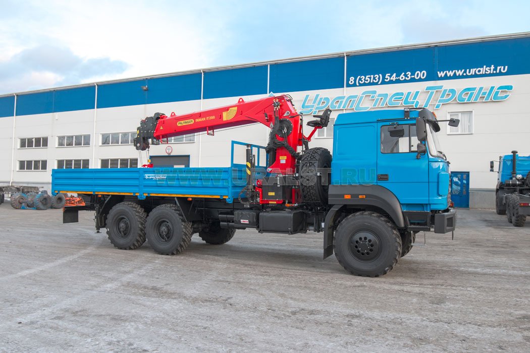 Бортовой автомобиль с КМУ ИТ-200 (тросовый) УСТ 5453 Урал 4320-82Е5, сп.м