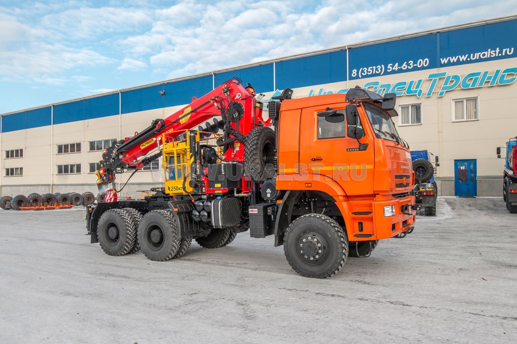 Седельный тягач с КМУ ИТ-200 (тросовый, люлька, бур) УСТ 5453 Камаз 65225