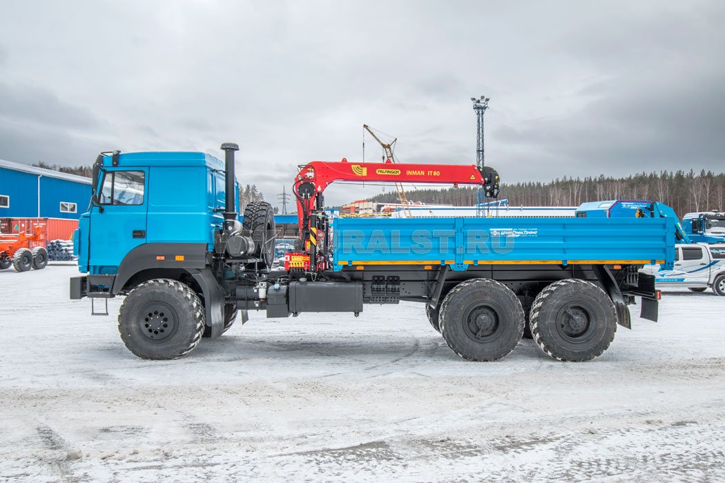 Автомобиль бортовой с КМУ ИТ-80 (тросовый) УСТ 5453PH Урал 4320-80Е5 сп.м