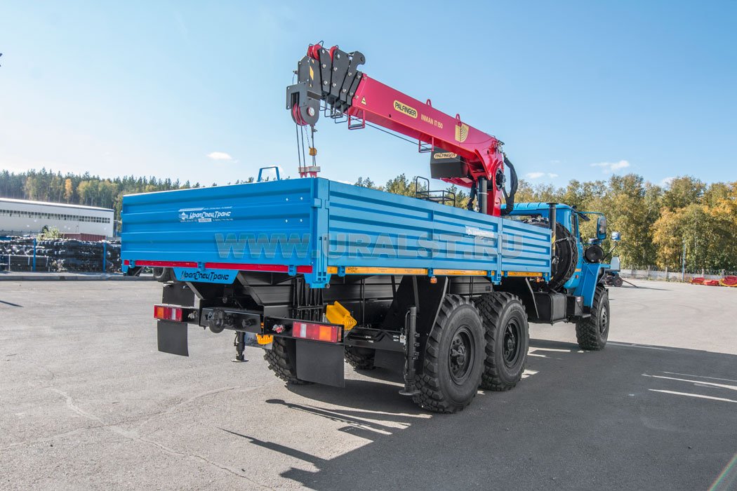 Автомобиль бортовой с КМУ ИТ-150 (тросовый) УСТ 54532Е Урал 4320-60Е5