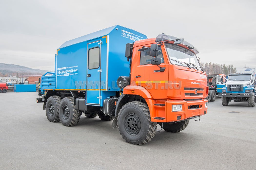 Передвижная авторемонтная мастерская ПАРМ с КМУ ИМ-25 УСТ 5453 Камаз 43118-50