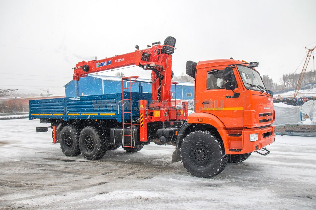 Бортовой Камаз с КМУ Kanglim KS-2056H