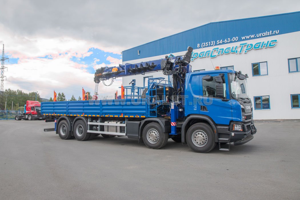 Бортовой автомобиль с КМУ DongYang 2037 Scania 8x4
