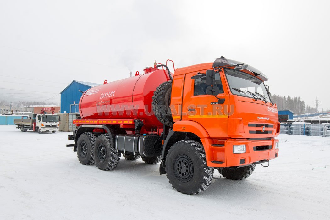 Автоцистерна вакуумная МВ-10Т КО УСТ 5453 Камаз 43118-50, термос, карданно-ременный привод сп.м.