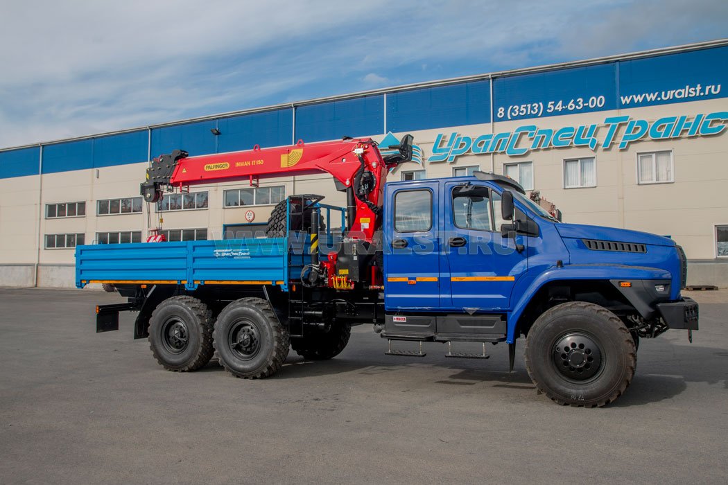 Бортовой автомобиль с КМУ ИТ 150 (тросовый) УСТ 5453 Урал 4320 NEXT, сдвоенная кабина