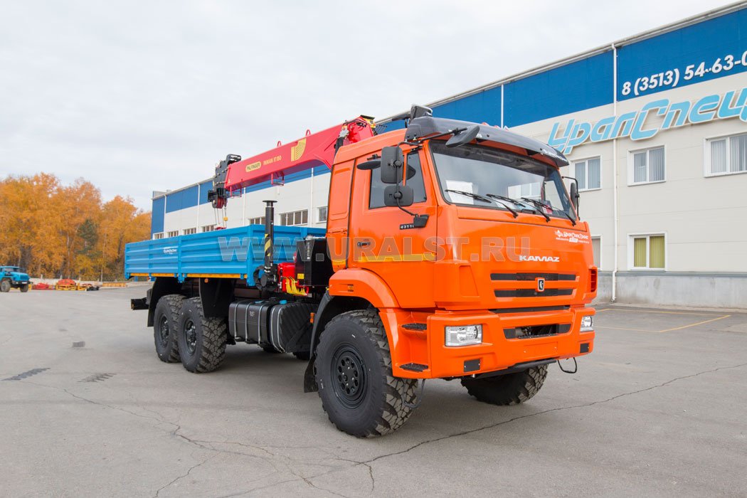 Бортовой автомобиль с КМУ ИТ-150 (тросовый) УСТ 5453 Камаз 43118 сп.м