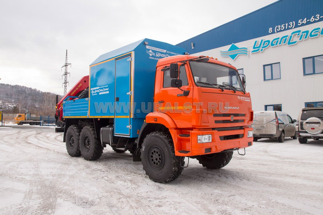 Мобильная ремонтная мастерская АРОК с КМУ ИМ-150N УСТ Камаз 43118