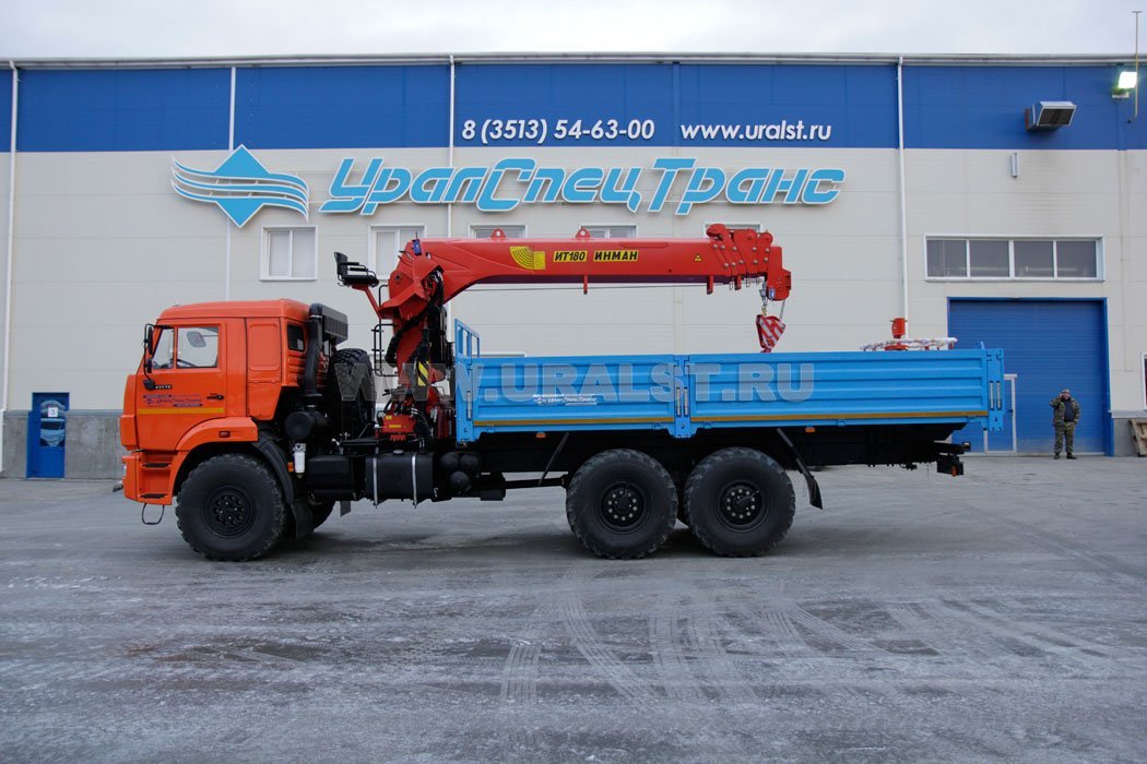 Бортовой с КМУ ИТ-180 (тросовый) УСТ 5453 Камаз 43118 сп. м.