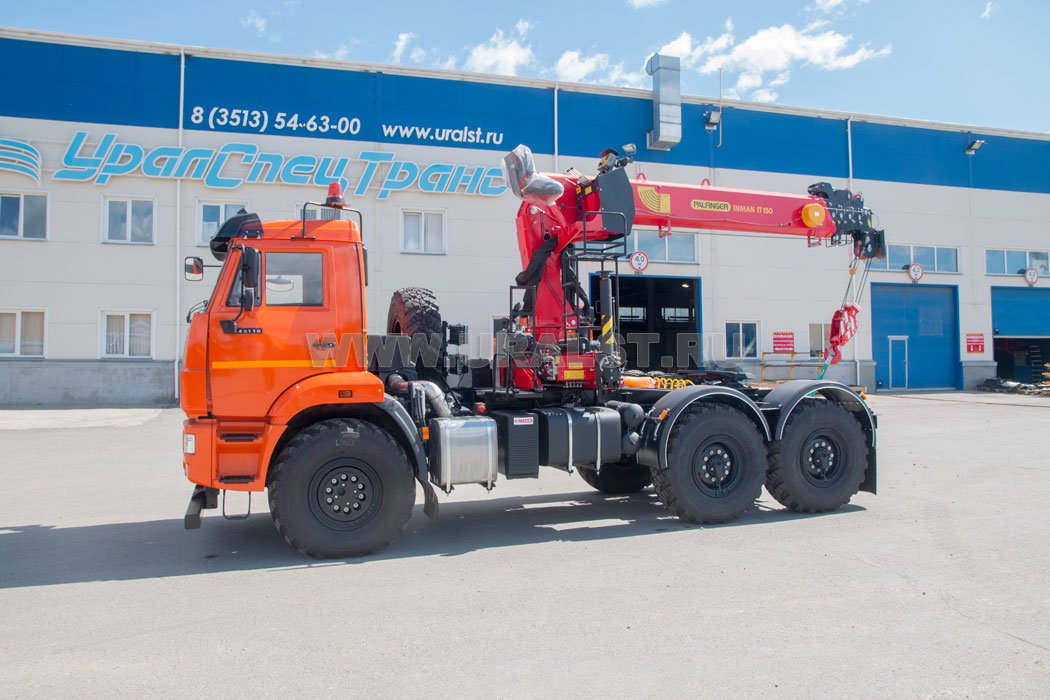 Седельный тягач с КМУ ИТ-150 (тросовый) УСТ 5453 Камаз 43118-50 ДОПОГ