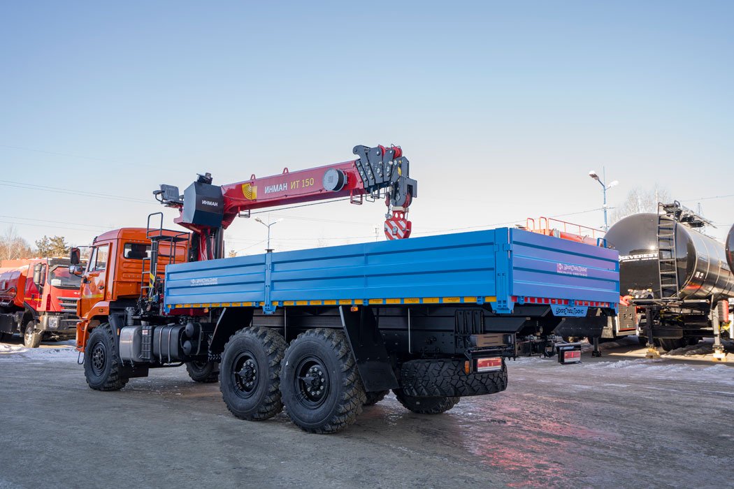Бортовой автомобиль с КМУ ИТ-150 (тросовый) УСТ 5453 Камаз 43118