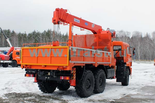 Бортовой лесовоз со съемным лесовозным коником Камаз с КМУ KS-1256G-II