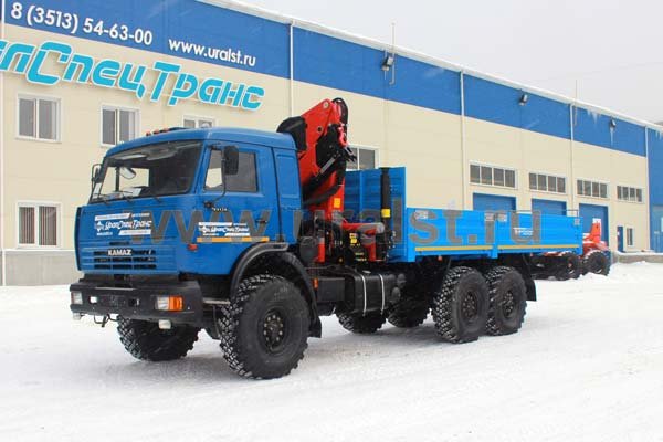 Бортовой автомобиль Камаз с краном-манипулятором