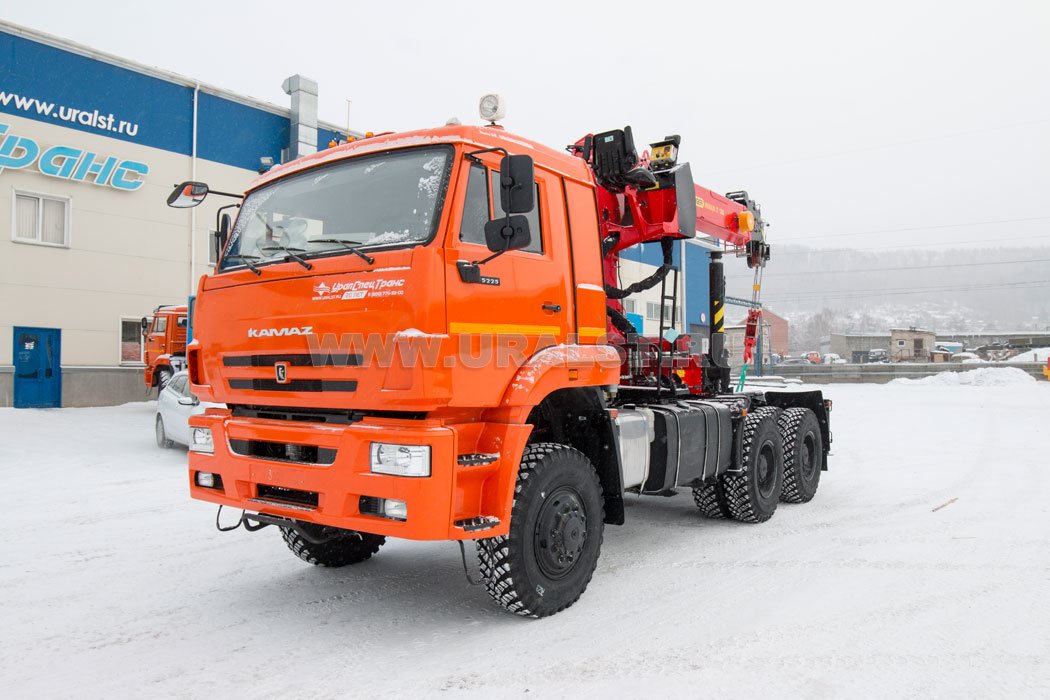 Седельный тягач с КМУ ИТ-180 (тросовый) УСТ 5453 Камаз 65225