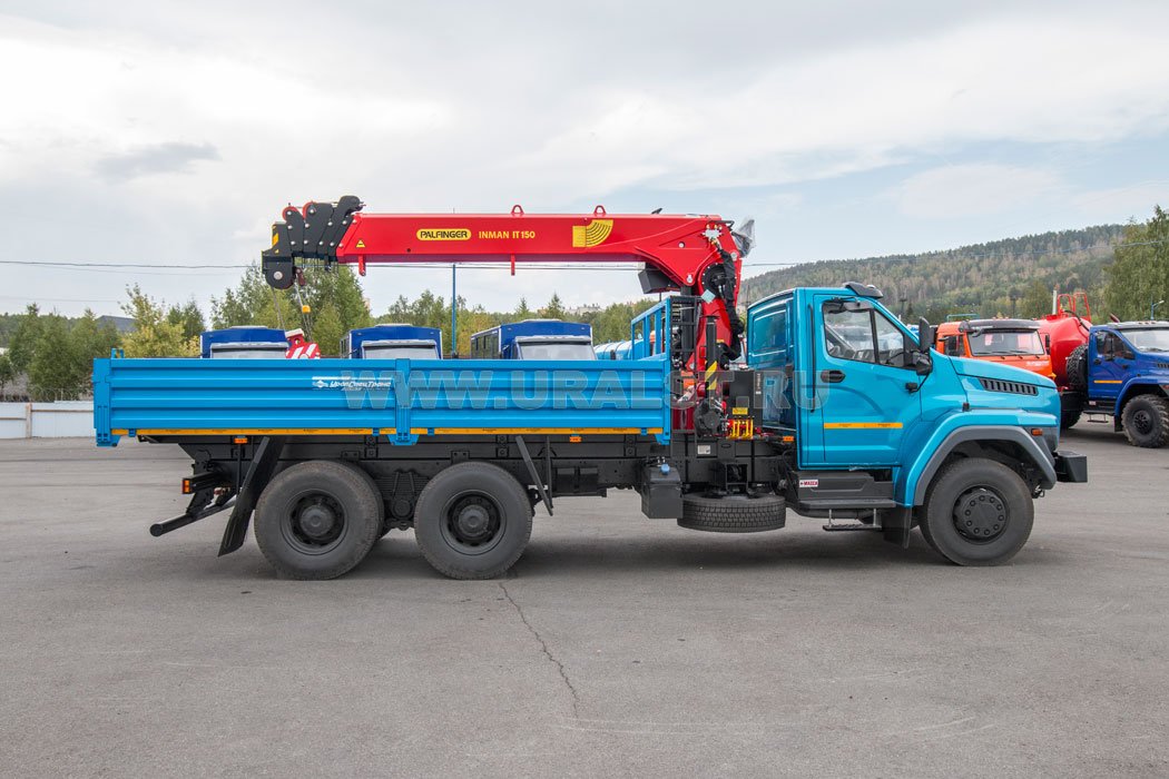 Автомобиль бортовой с КМУ ИТ-150 (тросовый) УСТ 5453V6 Урал NEXT 73945-01