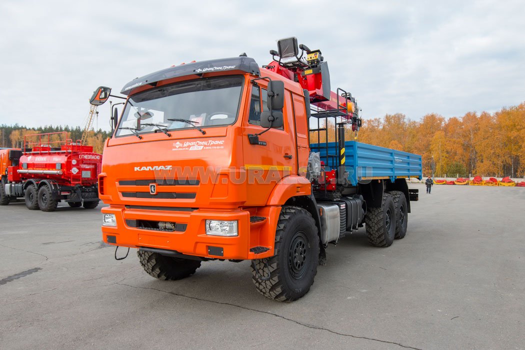 Бортовой автомобиль с КМУ ИТ-150 (тросовый) УСТ 5453 Камаз 43118 сп.м