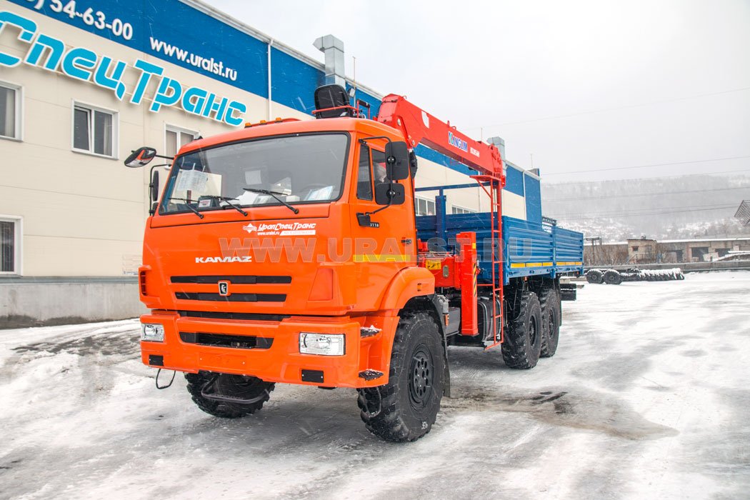 Бортовой Камаз с КМУ Kanglim KS-2056H