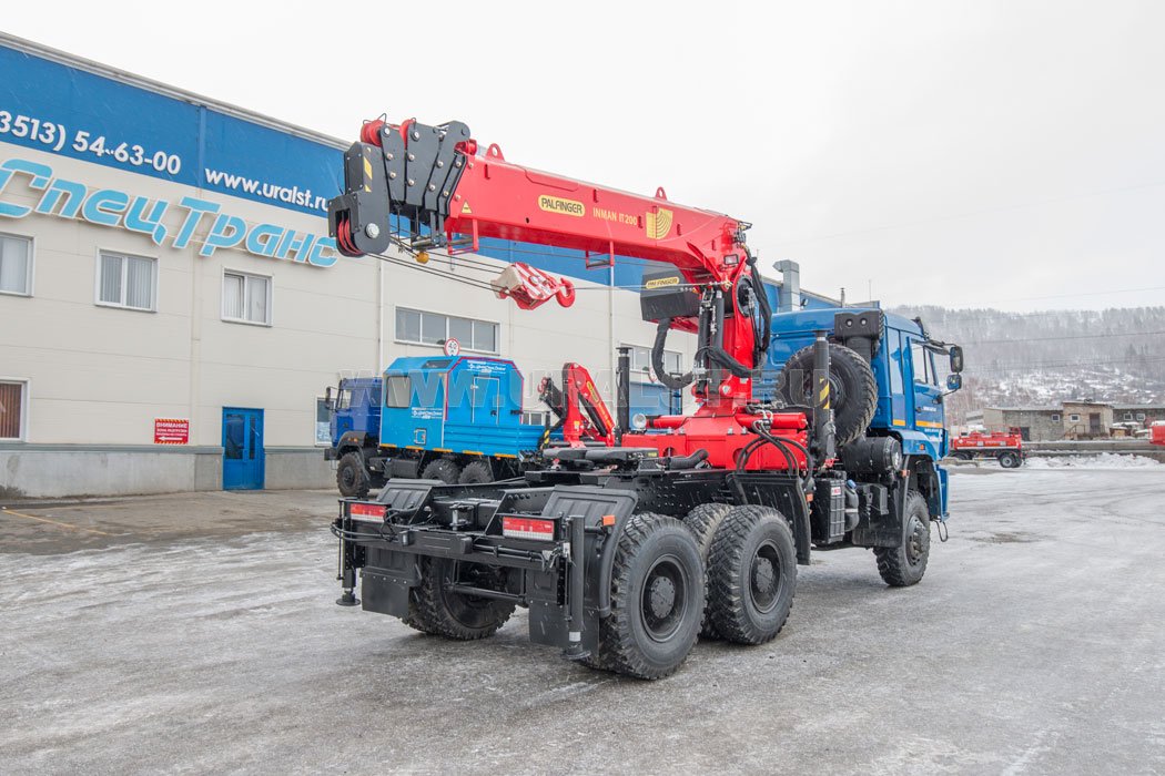 Седельный тягач с КМУ ИТ-200 (тросовый) УСТ 54531U Камаз 65225-53(RT) ДОПОГ