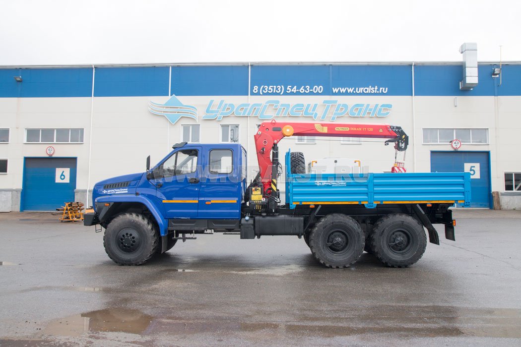 Бортовой с КМУ ИТ - 120 (тросовый) УСТ 5453 Урал 4320 NEXT, сдвоенная кабина