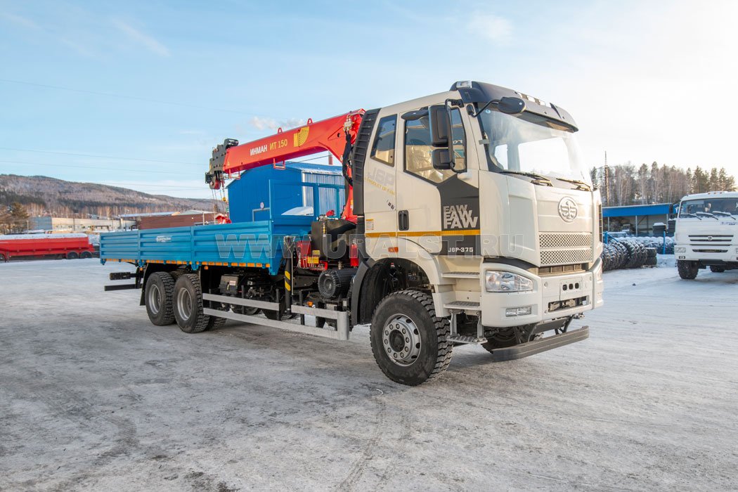  Автомобиль бортовой с КМУ ИТ-150 (тросовый) УСТ 5453 FAW 3250 (6х4)