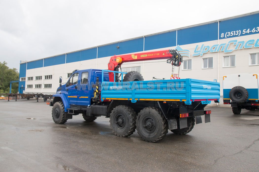 Бортовой с КМУ ИТ - 120 (тросовый) УСТ 5453 Урал 4320 NEXT, сдвоенная кабина
