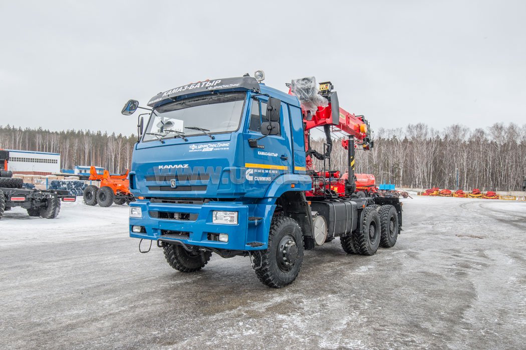 Седельный тягач с КМУ ИТ-200 (тросовый) УСТ 54531U Камаз 65225-53(RT) ДОПОГ
