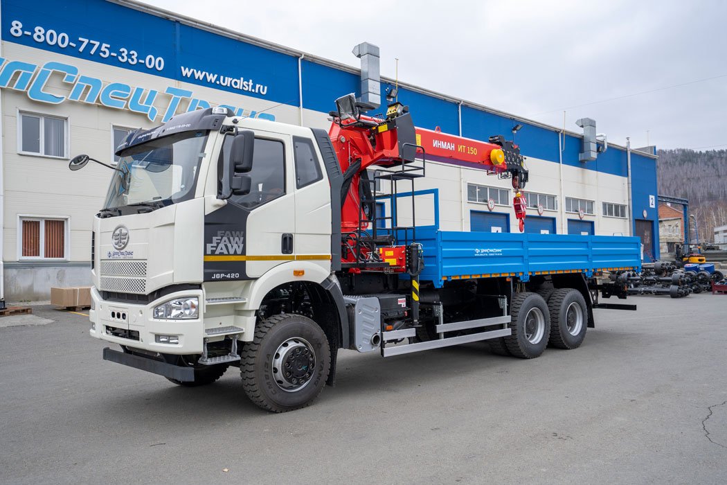 Бортовой автомобиль, УСТ 5453, с КМУ ИТ-150 УСТ 5453 FAW 3250 (6Х6)