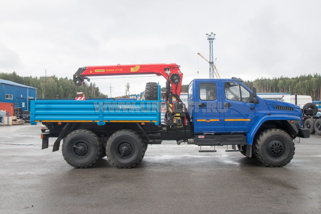 Бортовой с КМУ ИТ - 120 (тросовый) УСТ 5453 Урал 4320 NEXT, сдвоенная кабина